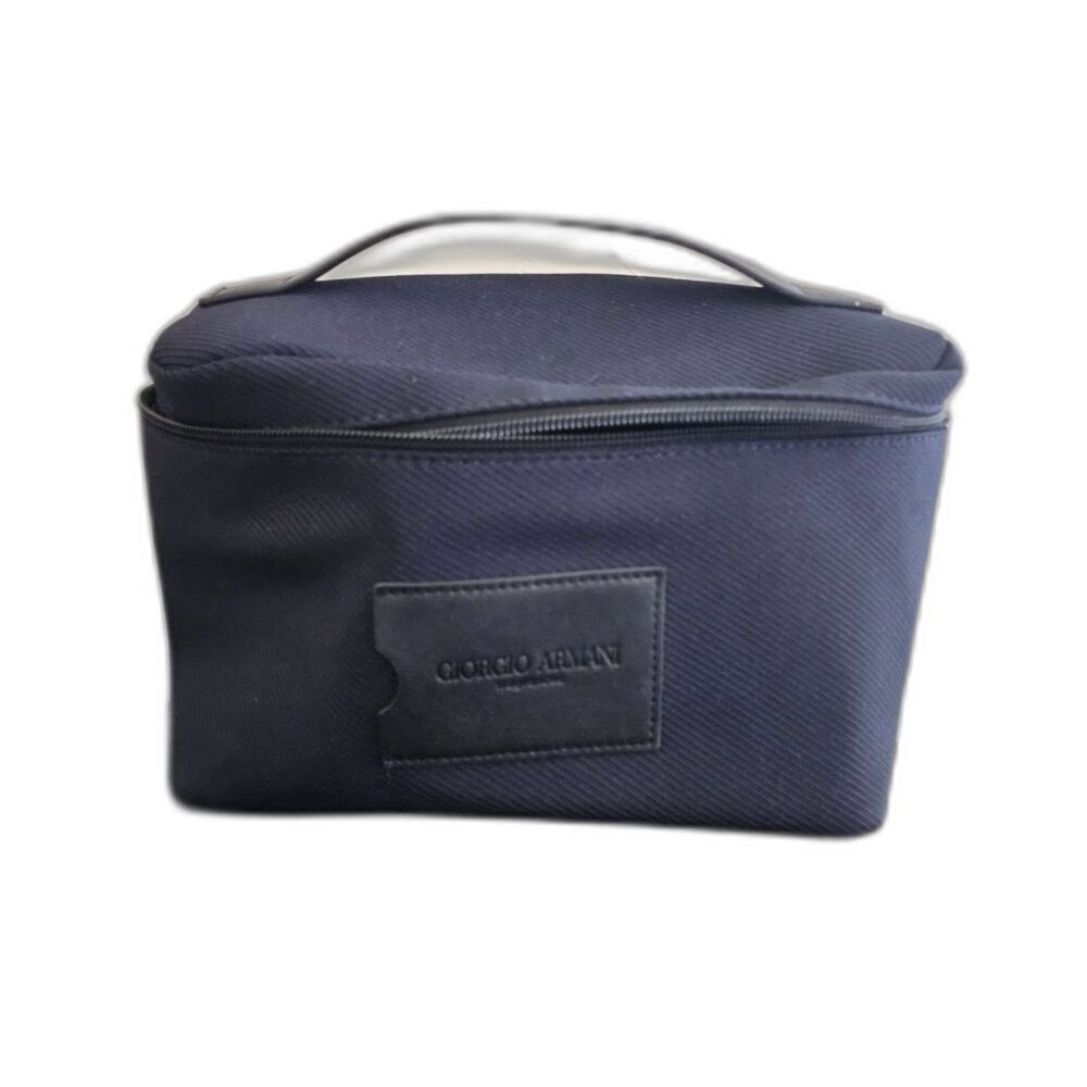 Giorgio Armani Parfums Navy Blue Toiletry Bag Dopp Kit Travel Cosmetic Case